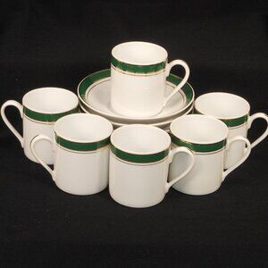 6 sets of demitasse cups and saucers. Crown Porcelain Prestige Thailand
